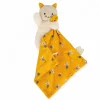 Kaloo Doudou chat Carré douceur Jaune< Doudou Polyester Recyclé|Doudou Animal
