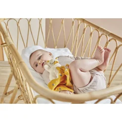 Kaloo Doudou chat Carré douceur Jaune< Doudou Polyester Recyclé|Doudou Animal