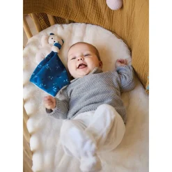 Kaloo Doudou ours Carré douceur Noctambule< Doudou Polyester Recyclé|Doudou Bleu
