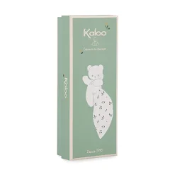 Kaloo Doudou ours Carré douceur Feuilles d'amour< Doudou Rose|Doudou Polyester Recyclé