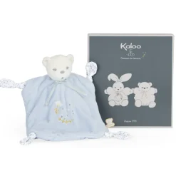 Kaloo Doudou ourson 4 noeuds Bleu< Doudou Bleu|Doudou Ourson
